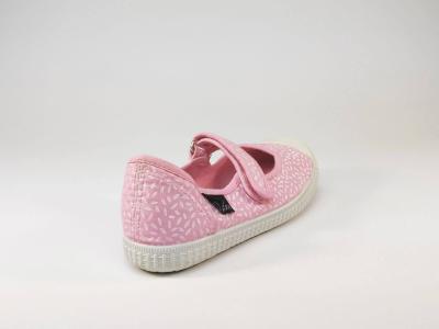 Babies tendance en toile rose avec velcro fillette bout gomme ASTER Minork