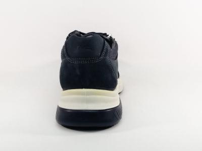 Basket homme confortable zip lacets cuir marine en destockage IMAC ARA 704905