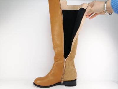 Botte grande taille femme confort pointure 42, 43, 44 destockage ANDRES MACHADO AM4242 camel