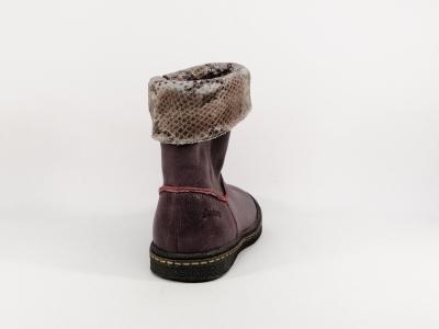 Botte fille tout cuir bordeaux destockage RAMDAM cracovie à pas cher