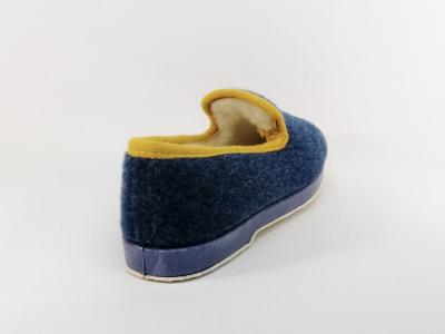 Chausson charentaise fourré en pure laine bleu jean mixte SOCA 2520