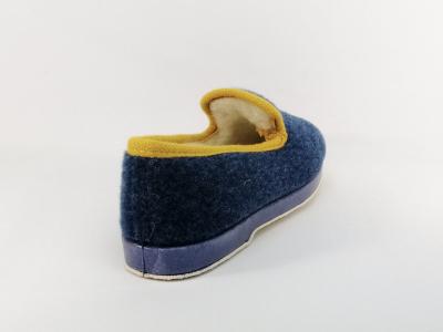 Chausson charentaise fourrée en pure laine bleu jean mixte homme femme SOCA 2520