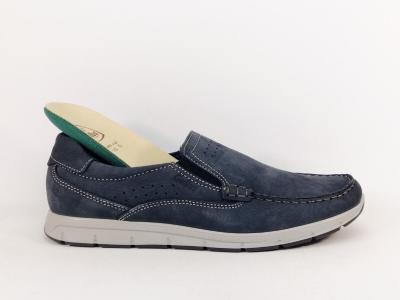 Chaussures homme sans lacets cuir bleu souple confortable destockage IMAC GALLUS lars