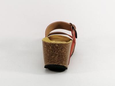 Mule compensée femme confortable cuir terracota PLAKTON so rock fabrication Espagne