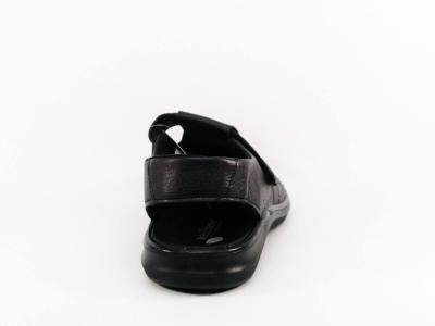 Sandale homme confortable cuir noir souple destockage IMAC 552680 à velcro