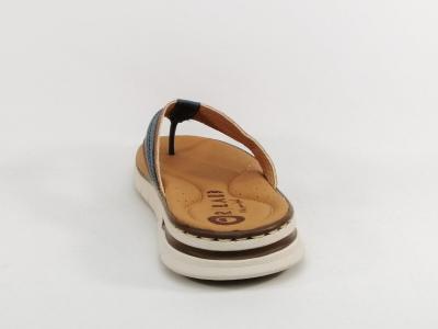 Tong homme cuir confortable ORLAND 25002 jean camel Fabrication Portugal à pas cher