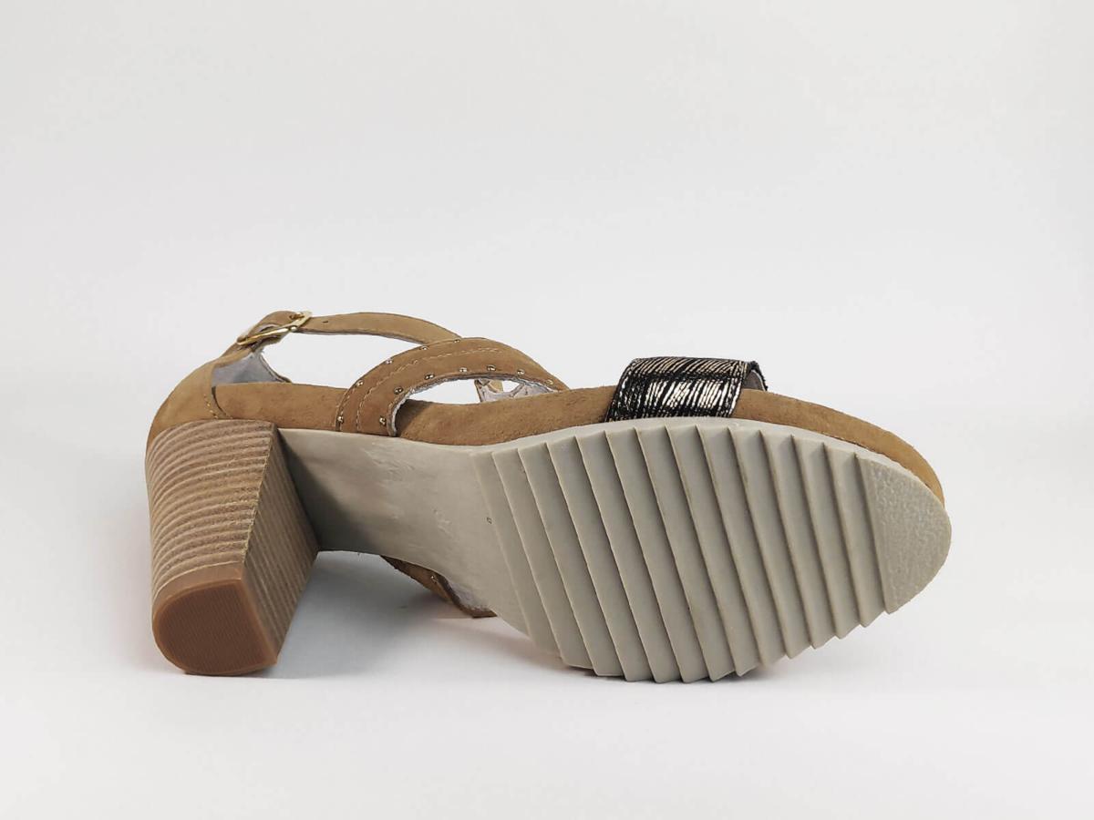 Chaussure Femme en Cuir camel à talon haut REGARD ...