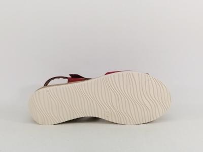 Sandale rouge femme cuir souple confortable JORDANA 681 à scratch
