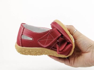 Babies femme cuir rouge souple et confortable à pas cher SUREDELLE 7995 pieds sensibles