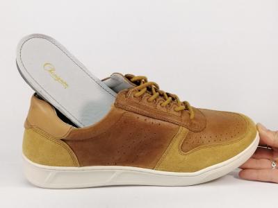Basket homme cuir souple camel destockage CHEVIGNON snight confortable