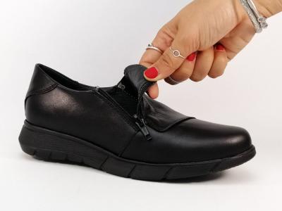 Chaussure basse pied sensible cuir noir MORAN’S balmas femme