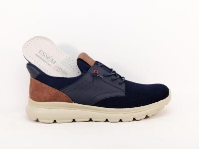 Chaussure slip in homme qui s'enfile toute seule confortable bleu destockage IMAC 752086