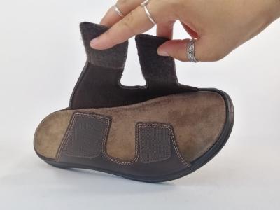 Mule homme cuir marron confortable à scratch destockage IMAC 753061 à pas cher