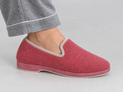 Chausson charentaise femme grande taille fourré laine SOCA 2520 rose fresa - Fabrication Espagne