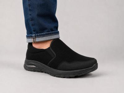 Chaussure sans lacets homme en toile noire à pas cher COMPLICES foxit souple