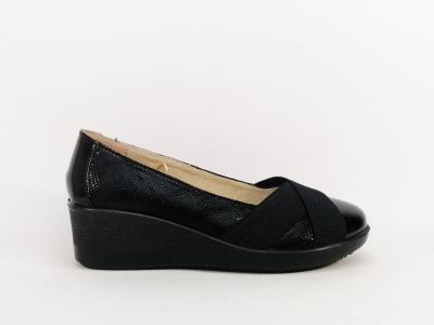 Ballerine compensée noire femme cuir confortable et chic à pas cher SWEET'R debra