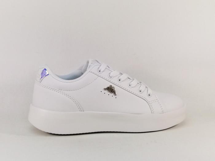 Basket blanche femme tendance chic destockage KAPPA logo amelia A2N à pas cher