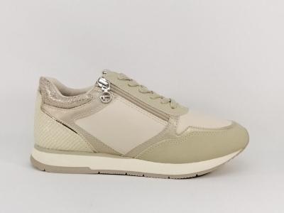 Basket tendance femme vegan beige TAMARIS 23603 destockage à pas cher