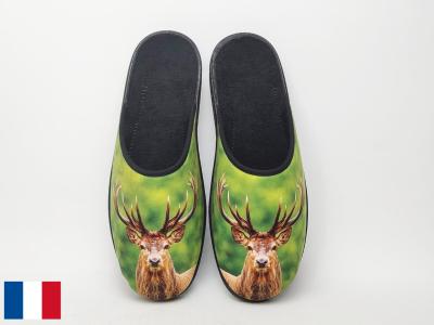 Chausson homme original motif cerf confortable BOSSI ulysse fabrication en France