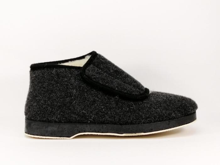 Chaussons montants fourrés en laine à velcro SOCA 0593 pour homme confort à pas cher