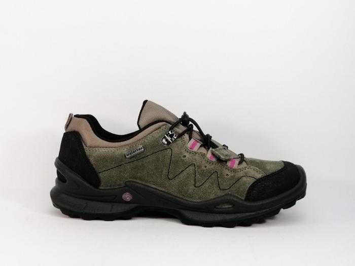 Chaussure basse de randonnée cuir waterproof kaki IMAC 808806 femme