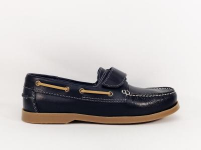 Chaussure bateau homme cuir confortable bleu marine ORLAND 1410 - Fabrication Portugal