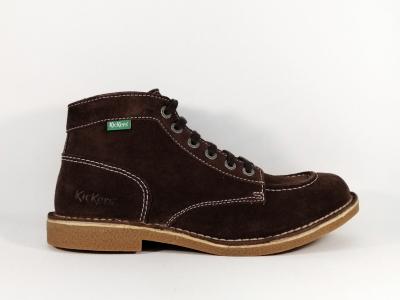 Chaussures de ville montante cuir marron destockage KICKERS kickstoner homme