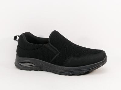 Chaussure sans lacets homme en toile noire  pas cher COMPLICES foxit souple