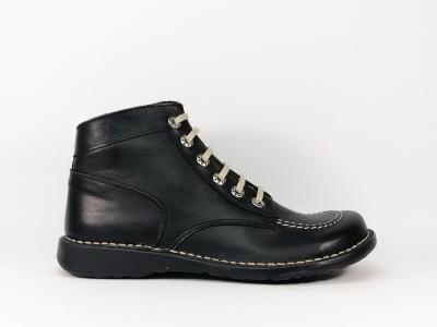 Chaussure montante Femme en cuir noir BRAN'S 114 fabriquée en Espagne