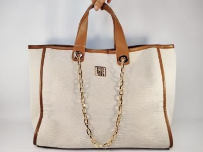 Grand sac cabas femme chic beige camel en destockage REFRESH 183391 pas cher