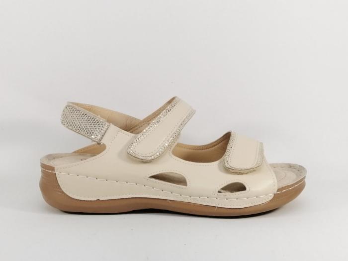 Sandale femme confortable à scratch CINK ME DM56-7 grande pointure beige