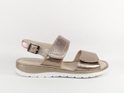 Sandale femme pied large chic et confortable en cuir souple à velcro CAPRICE 28153