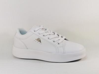 Basket blanche femme tendance chic destockage KAPPA logo amelia A2N à pas cher