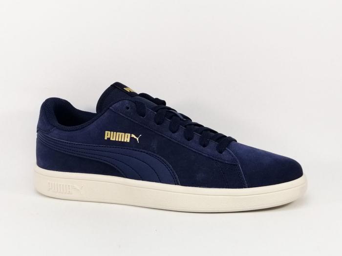 Basket PUMA destockage smash v2 confortable en cuir marine homme