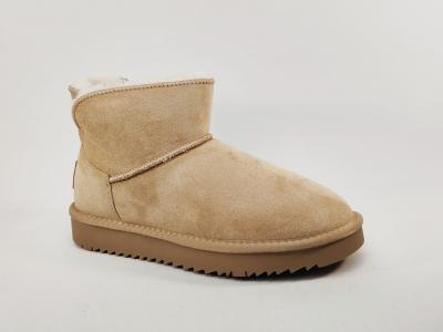 Boots fourr�e femme daim beige destockage XTi 44436 confortable pas cher