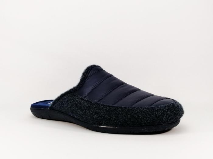 Chausson mule homme en velours marine fabriqué en Espagne ZEL'S 7722
