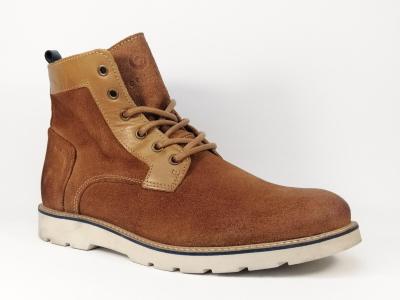 Chaussures montantes en cuir souple camel ORLAND 6022 pour homme