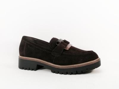 Mocassin femme lgant cuir marron mocca chic et confortable TAMARIS 24722