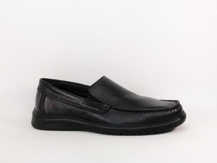 Mocassin homme cuir noir souple confortable destockage IMAC 751150 à pas cher