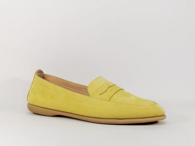 Ballerine jaune en cuir nubuck destockage CARMELA 67150 pour femme