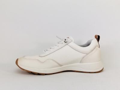 Basket femme sans lacets cuir blanc chic et confortable destockage CARMELA 162152