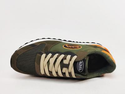 Basket homme tendance destockage VON DUTCH roca camo confort kaki orange
