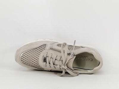 Basket pieds larges femme grand confort CAPRICE 23706 cuir gris largeur h