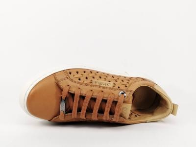 Basket femme cuir souple camel en destockage CARMELA 68568