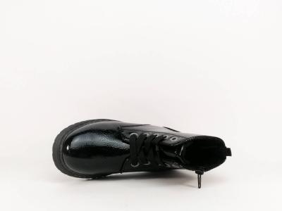 Boots fourrée style rangers vernis noir SUPREMO 2140207 fille