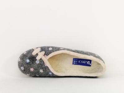 Chausson ballerine feutre gris ZEL'S 2481 femme Fabrication Espagne