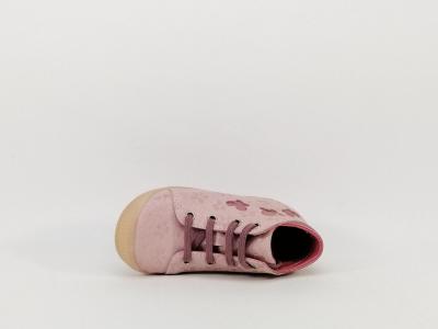 Chaussures premiers pas fille en cuir rose destockage LITTLE MARY leandra