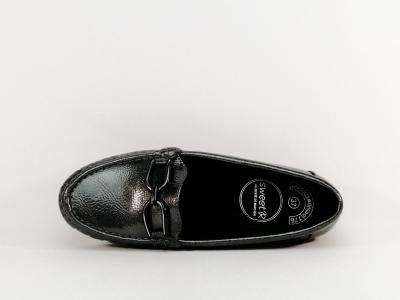 Mocassin femme confortable, semelle cuir à pas cher SWEET'R demoniak gun vernis gris