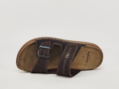 Mule homme marron confortable à pas cher RELAXITY nassel à scratch semelle épaisse