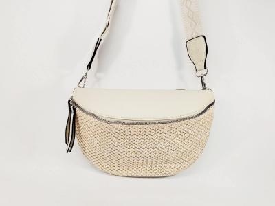 Sac banane femme pas cher chic beige raphia tendance MARO S12-27 offwite